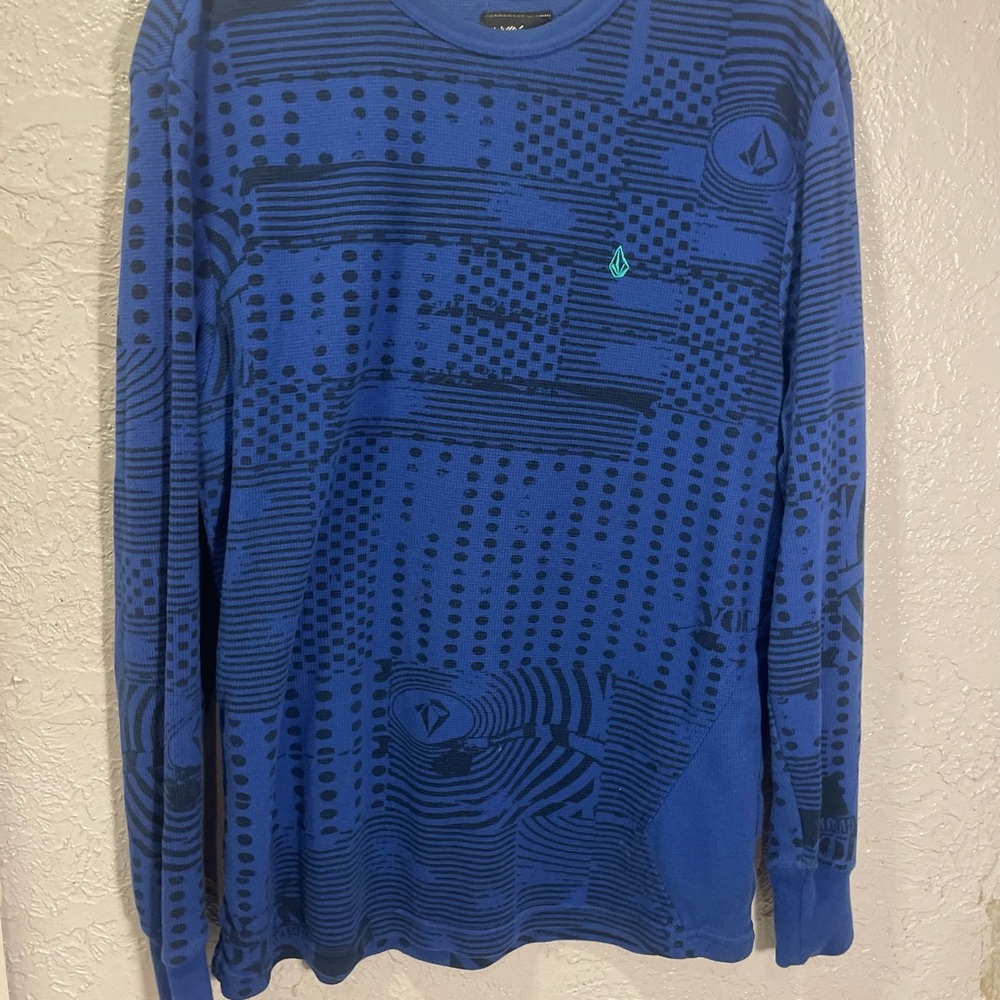 Volcom Men's Geometric Blue Sweater